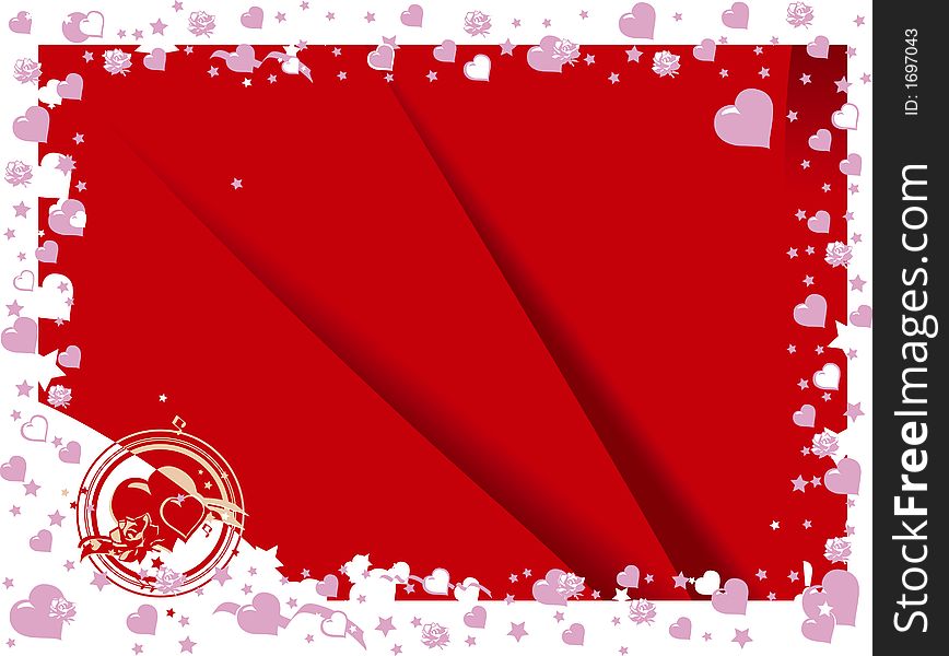 Symbolic frame for Valentine Day. Symbolic frame for Valentine Day