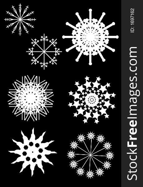 Non-Standard Snowflake Designs suitable for artwork. Non-Standard Snowflake Designs suitable for artwork