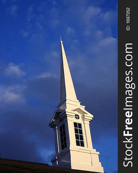 Church steeple photographed at sunset, Idaho Church. Church steeple photographed at sunset, Idaho Church