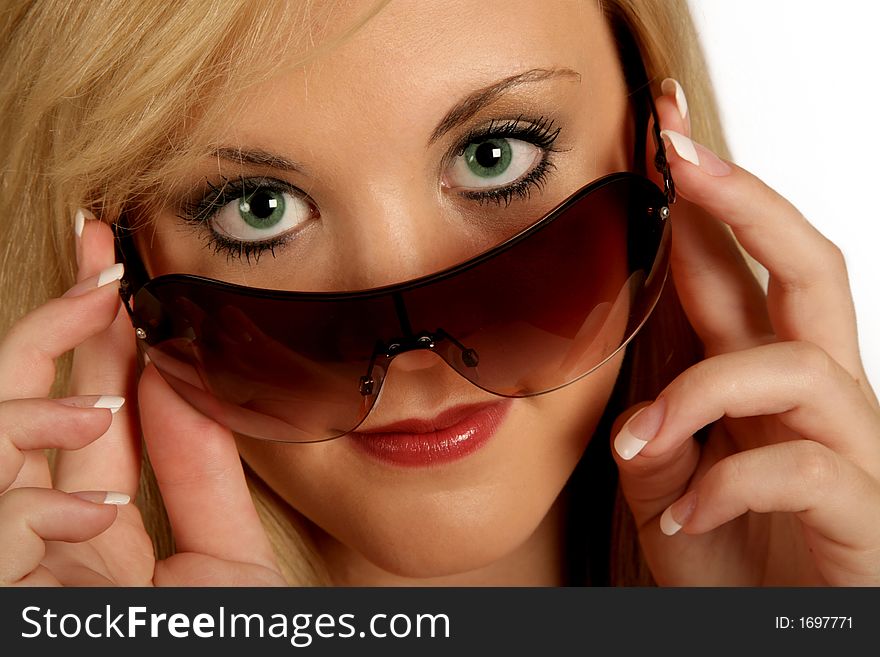 Young Businesswoman taking of her sunglasses