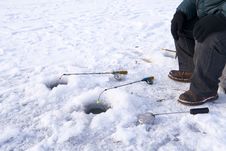 Winter Fishing Closeup Royalty Free Stock Photos Winter Fishing Closeup Royalty Free Stock Photos