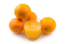 Orange Juice And Orange Fruit Royalty Free Stock Images