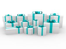 3d Gift Box Green Blue White Stock Photography 3d Gift Box Green Blue White Stock Photography