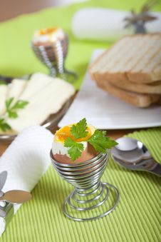 Breakfast Made Out Of Hard Boiled Eggs And Toast Stock Photography Breakfast Made Out Of Hard Boiled Eggs And Toast Stock Photography