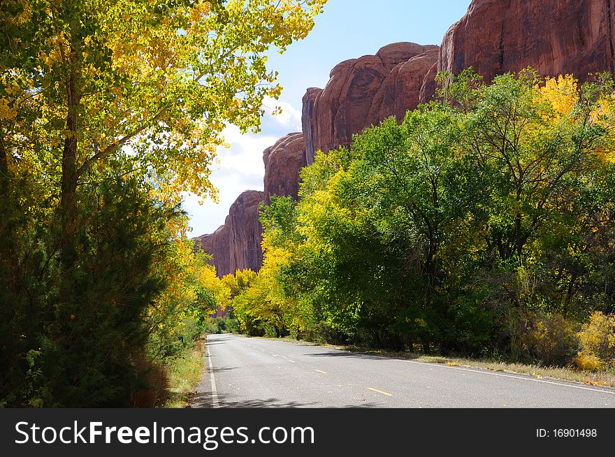 Jaycee Park and Poision Spider Mesa in Fall