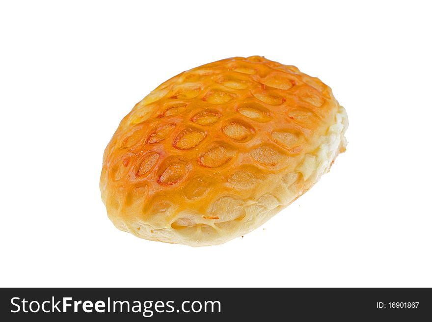 Curry bread on white background