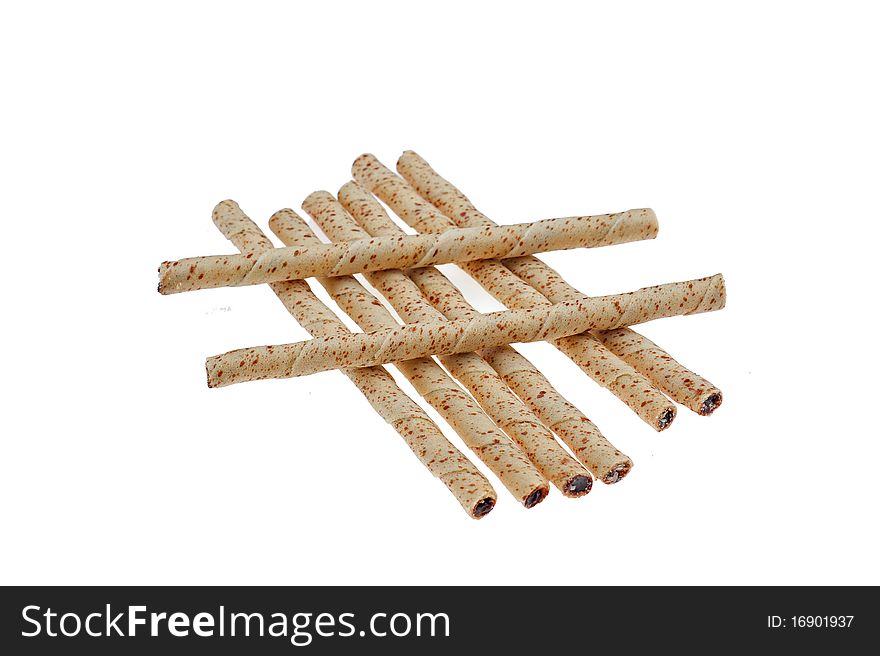 Spring roll on white background