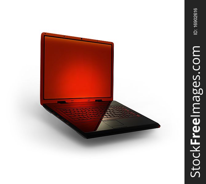 Laptop on white isolated. 3d render