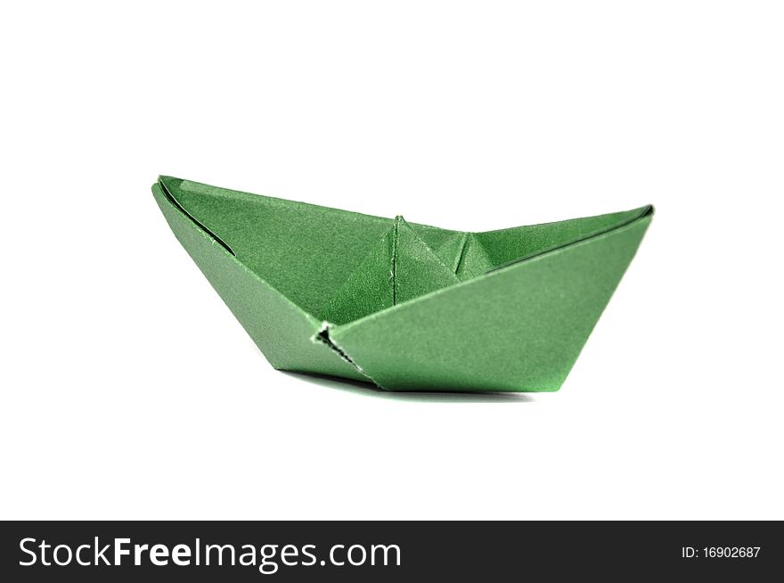 Close up origami ship
