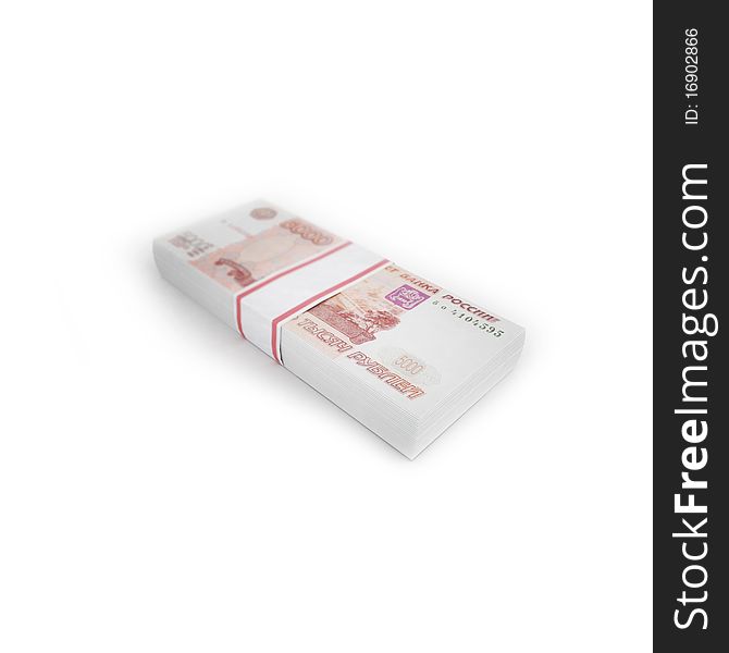 Money on white isolated. 3d render