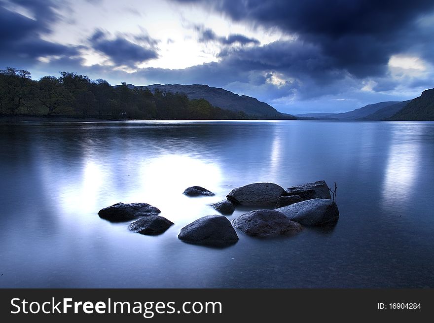 Lake district at sunrise, Ullswater