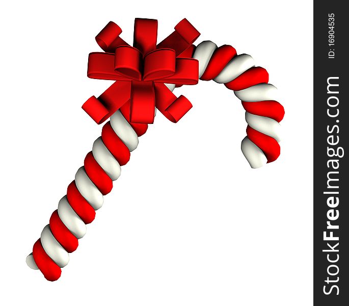 Candy Cane On White Background