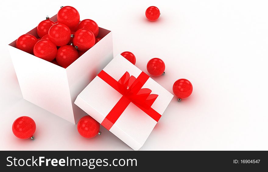 3d christmas balls in box