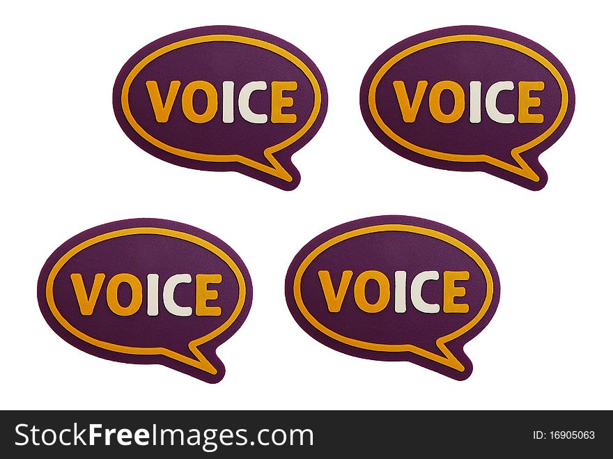 There are four rubber label text VOICE