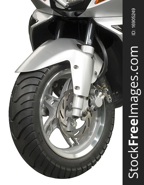 Wheel motorcycle technics allocated for a white background. Wheel motorcycle technics allocated for a white background