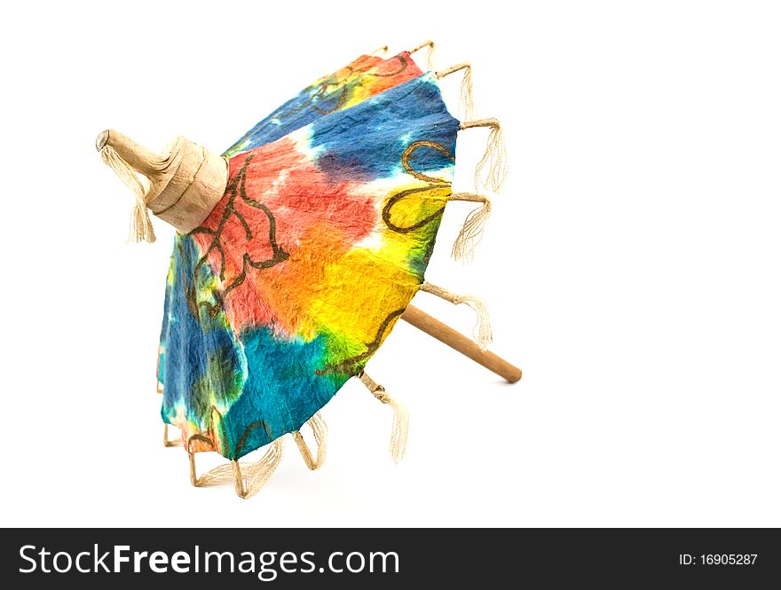 Colorful umbrella isolated on the white background