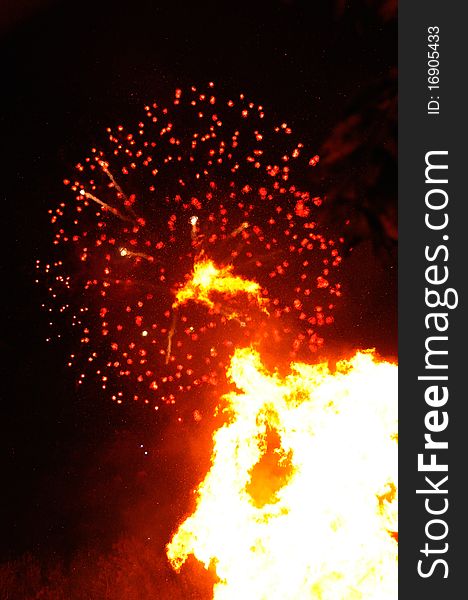 A photograph of Guy Fawkes Night/ Bonfire Night in Lewes East Sussex on November 5 2010