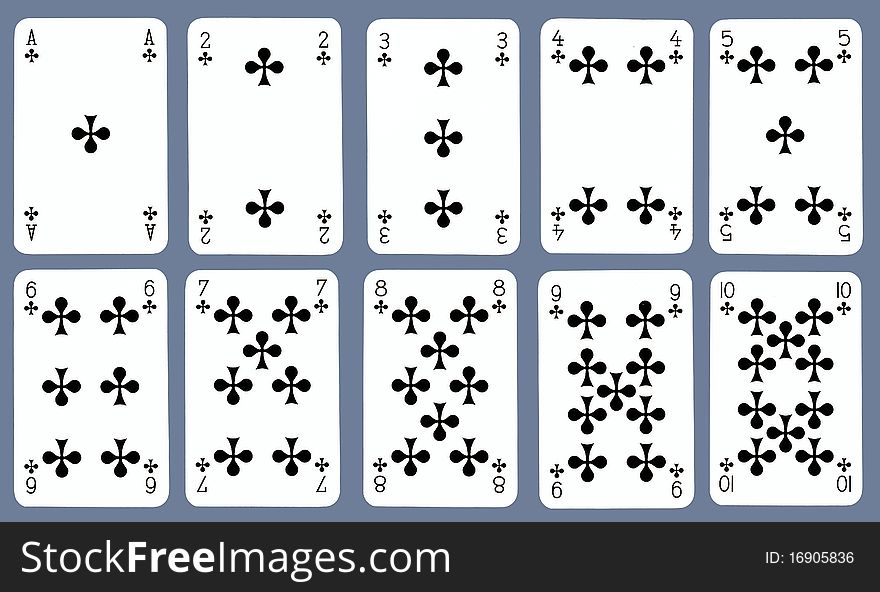 Playing cards isolated on gray background. Playing cards isolated on gray background