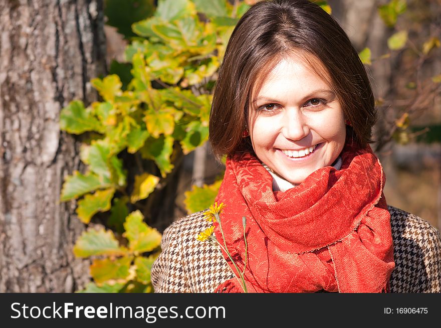 Beautiful young woman in the park