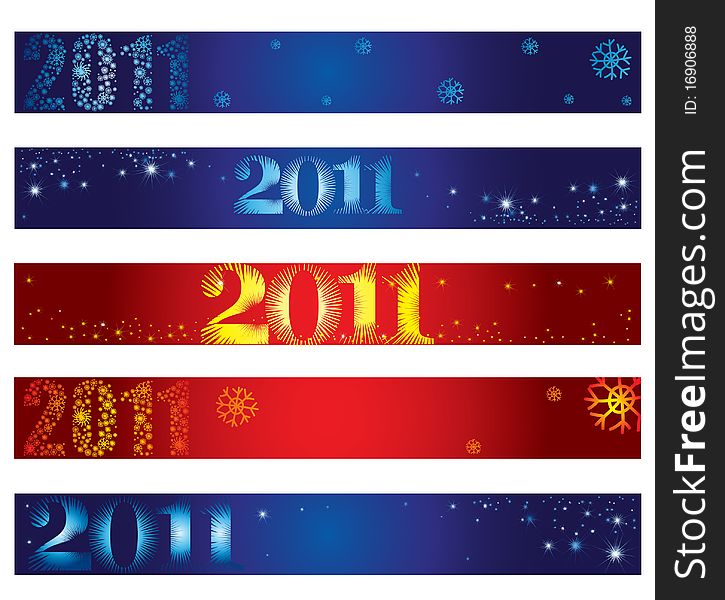 Christmas banners with stars  and  2011