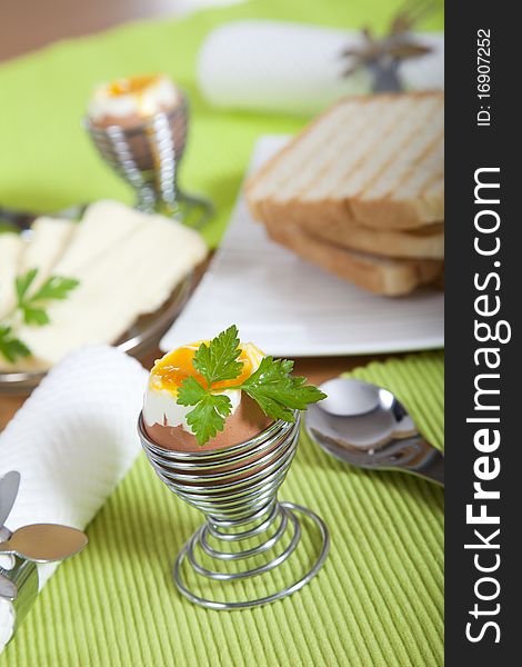 Breakfast Made Out Of Hard Boiled Eggs And Toast