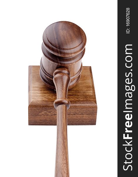 Wooden hammer used in court and in auctions.
