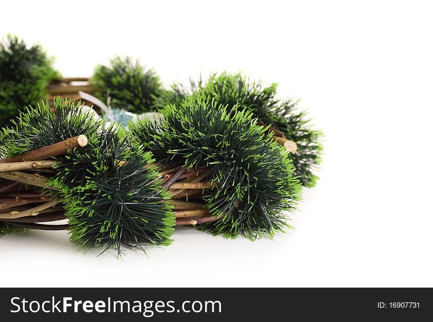 Xmas tree twigs isolated on white background. Xmas tree twigs isolated on white background