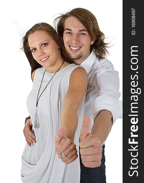 Fresh european couple with long hair