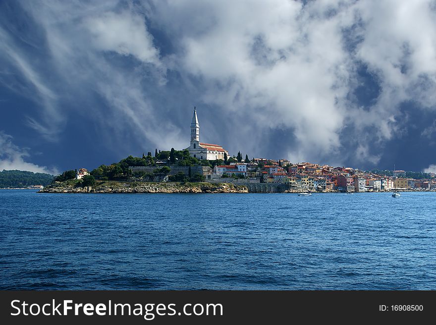 View of the old city Rovinj in Croatia