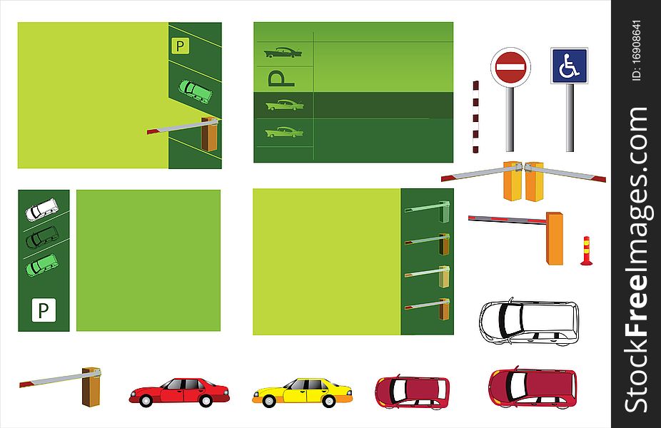 Parking cars road signs car parking, traffic barrier catalog