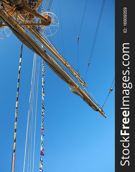 Ship Tackles, Rigging On A Old Frigate