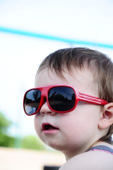 Little Girl Wearing Sunglasses Stock Photo Little Girl Wearing Sunglasses Stock Photo