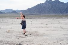 Little Girl Dancing In Desert Stock Images Little Girl Dancing In Desert Stock Images