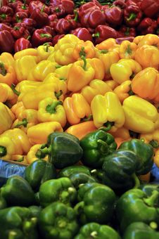 Paprikas Red, Green, Yellow Stock Photos Paprikas Red, Green, Yellow Stock Photos