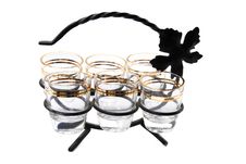 Vine Glasses On The Stand Stock Photography Vine Glasses On The Stand Stock Photography