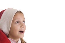 Child In A Red Cap On The White Background Royalty Free Stock Photos