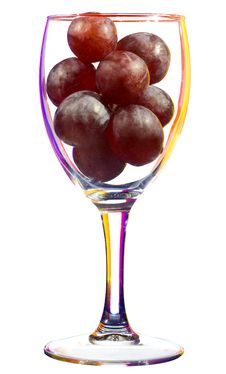 Wine Glass With Grapes Royalty Free Stock Images