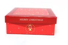 Red Gift Box And Christmas Tree Royalty Free Stock Photo