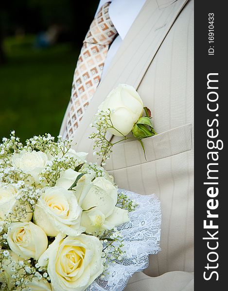 Groom S Buttonhole And Bouquet