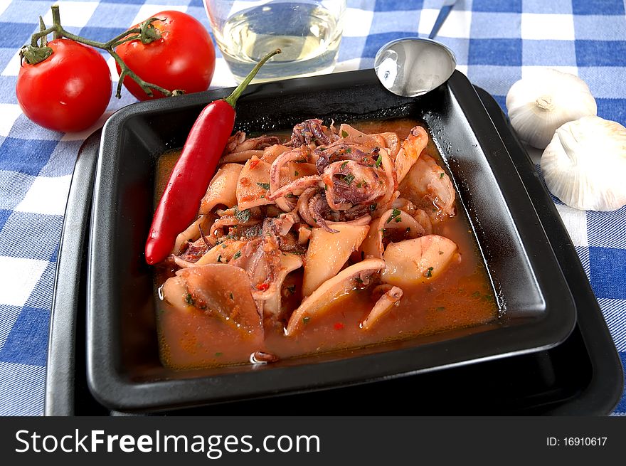 Calamari soup, a rich and tasty recipe