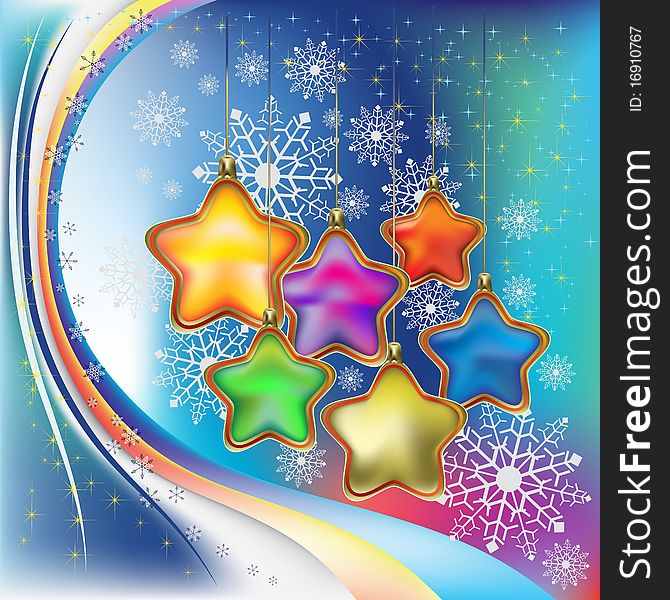 Abstract christmas background with colored stars. Abstract christmas background with colored stars