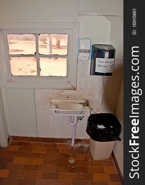 Dirty and old toilette in the australian outback