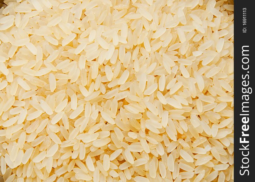 A closeup of white rice