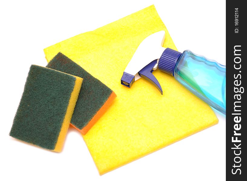 Yellow Rag And Kitchen Sponge