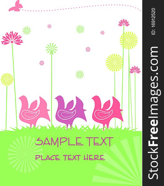 Abstract folk colorful greeting card/ background