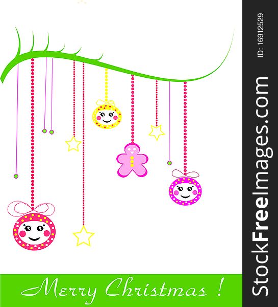 Abstract colorful vector Christmas card. Abstract colorful vector Christmas card
