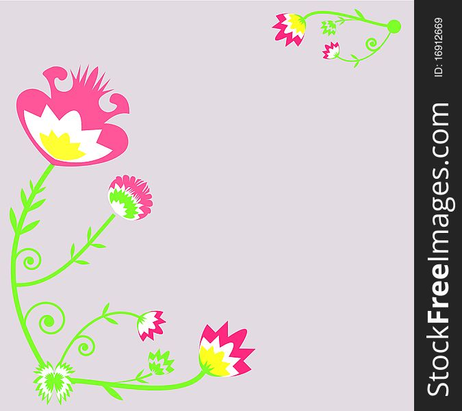 Abstract folk floral background / cover