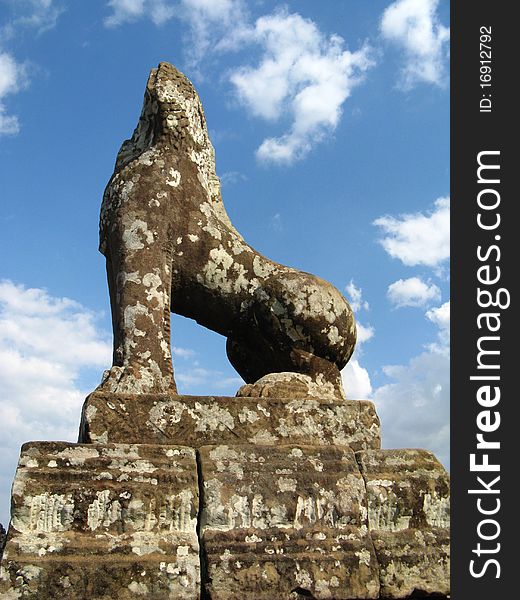 Lion statue in Angkor Wat. Lion statue in Angkor Wat