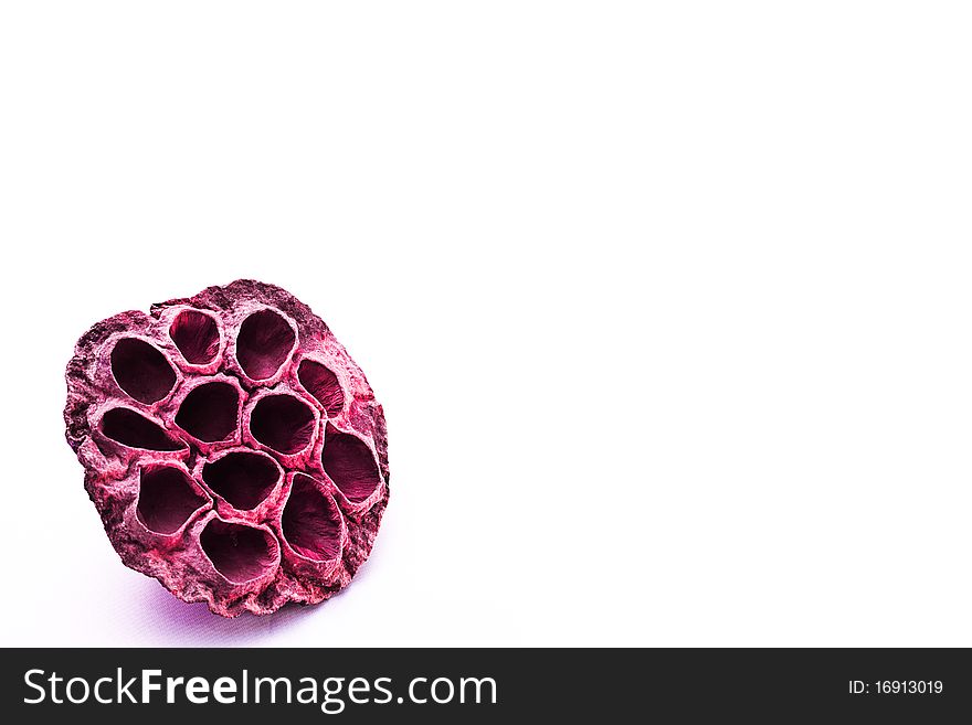 Old dry fruit on white background