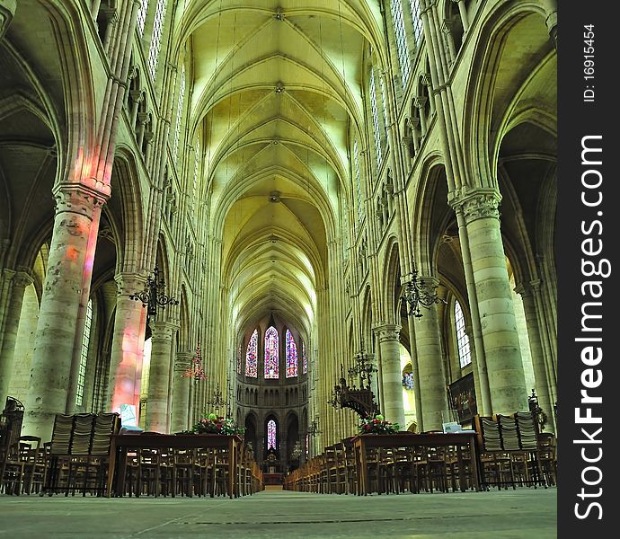 Interior Of Cathedral Soissons